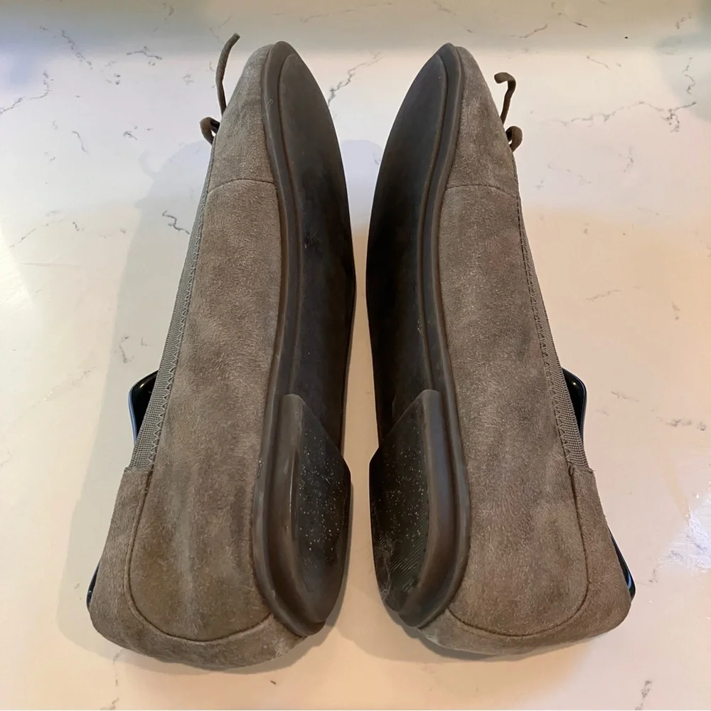 Vionic Matira Womens Size 8.5 Shoes Taupe Suede Bow Slip on Comfort Ballet Flats - Picture 7 of 12